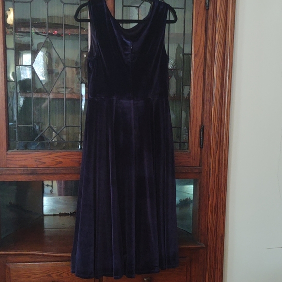 navy velvet betsey johnson swing dress 👗 - Picture 2 of 4